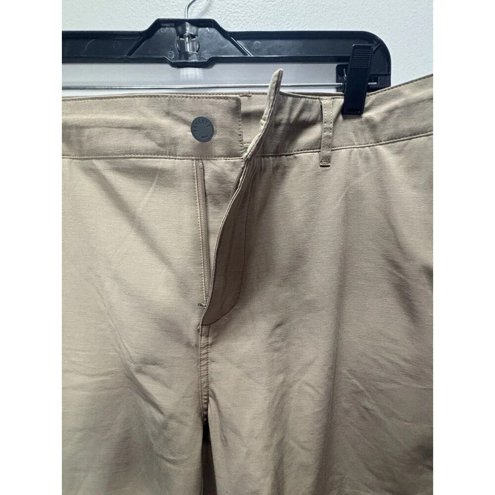 Faherty All Day Shorts Performance Stretch Chino Mens Khaki Drawstring Sz 36